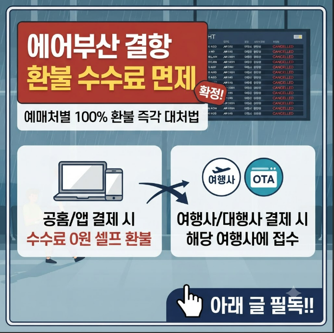에어부산 결항 환불 수수료