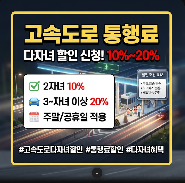 고속도로 통행료 다자녀 할인