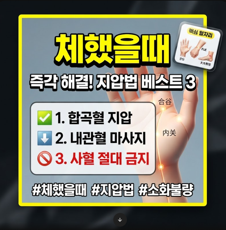체했을때 지압법